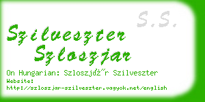 szilveszter szloszjar business card